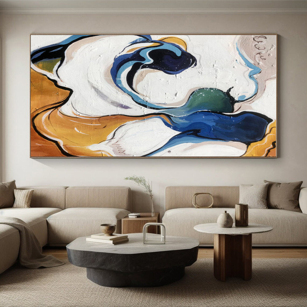Unique Abstract Art Multicolor Flowing Shapes Abstract Art HS386
