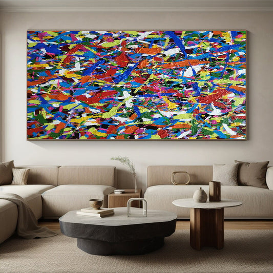 Unique Abstract Art Multicolor Splatter Abstract Painting For Sale HS095