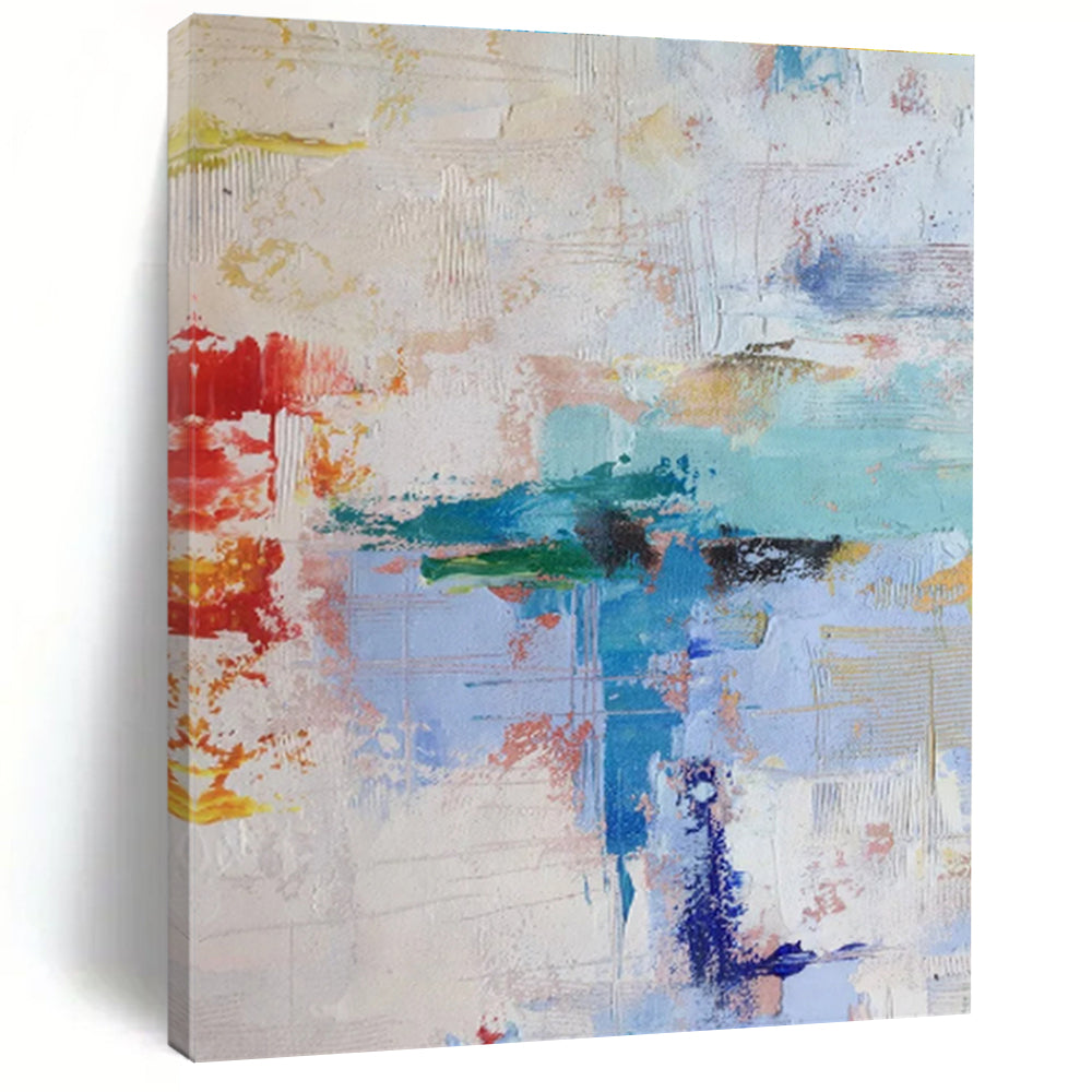 Handmade Art Multicolor Gestural Abstract, Minimalist Canvas Art HS360