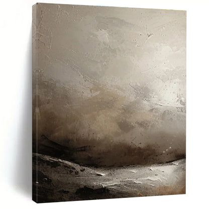 Minimalist Canvas Art with Gray, Beige and Black Colors, Abstract Landscape Theme HS488