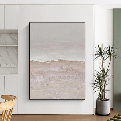 Large Size Textured Neutral Coastal Abstract Art, Cool Abstract Paintings HS550