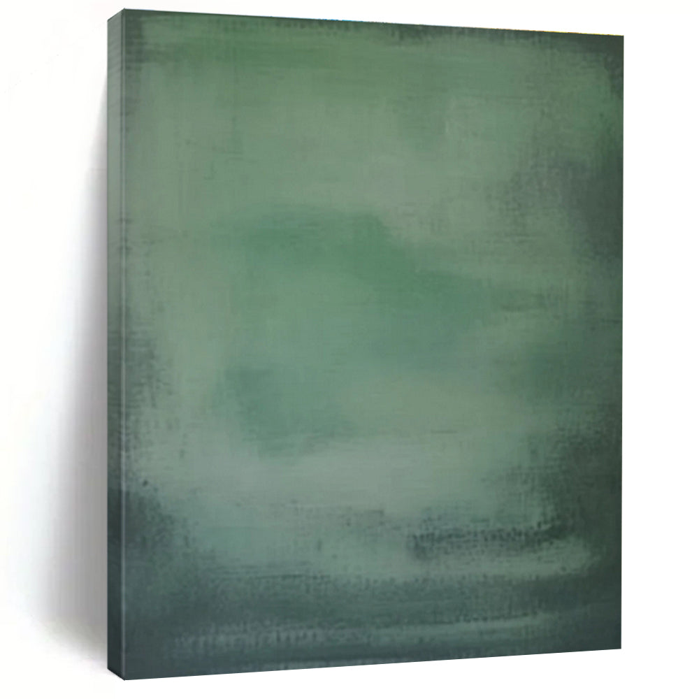 Hand-Painted Unique Abstract Art with Shades of Green, Soft Blurry Textures - Acrylic Modern Art Painting HS501