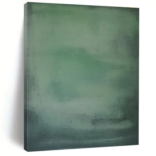 Hand-Painted Unique Abstract Art with Shades of Green, Soft Blurry Textures - Acrylic Modern Art Painting HS501