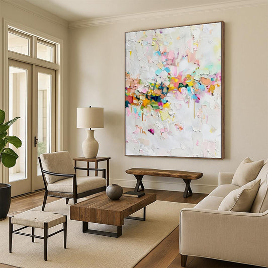 Unique Abstract Art Multicolor Textured Abstract Art HS662