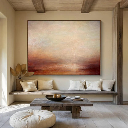 Huge Size Multicolor Abstract Sunset Landscape Painting WB137