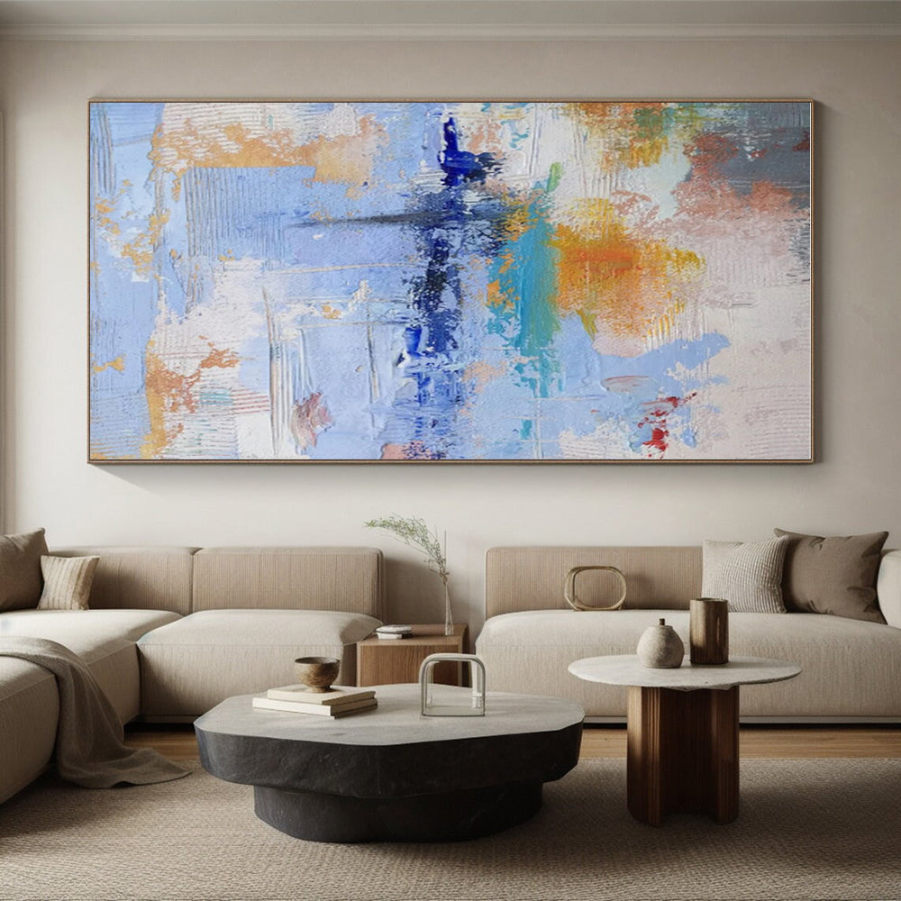 Unique Abstract Art Multicolor Gestural Abstract, Large Contemporary Wall Art HS359