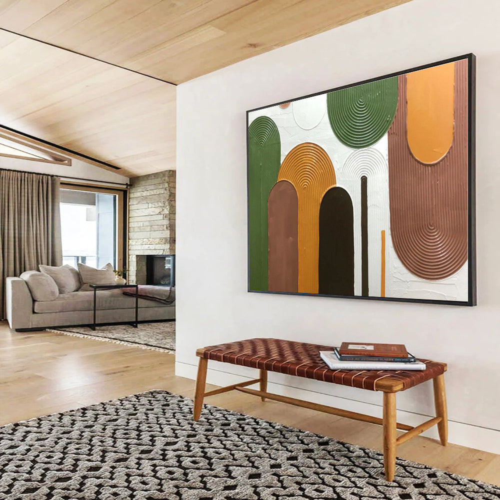 Extra Large Size Multicolor Geometric Textured Painting WB118