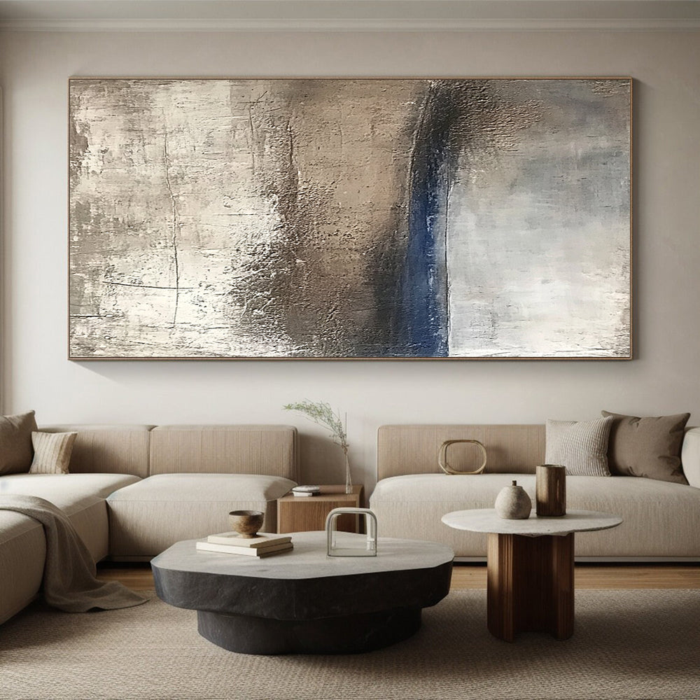 Modern Art Absract Gray and Brown Abstract Textured Landscape Painting For Sale HS120