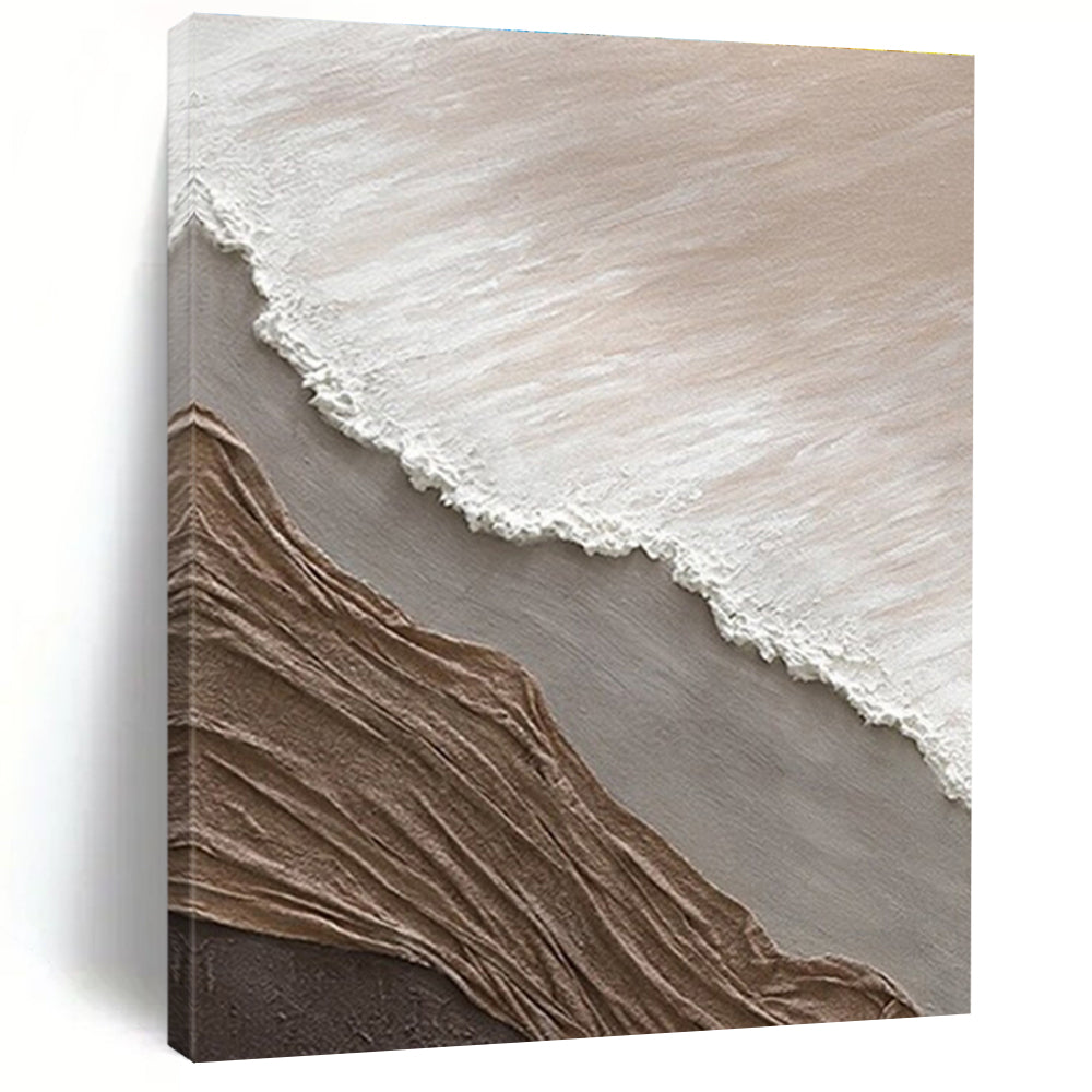 Hand Painted Art Neutral Tones with Textured Layers Abstract Art HS571