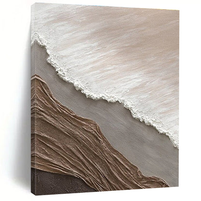 Hand Painted Art Neutral Tones with Textured Layers Abstract Art HS571