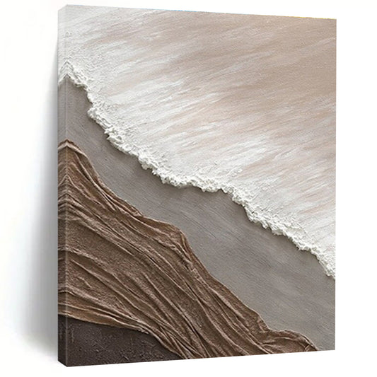Hand Painted Art Neutral Tones with Textured Layers Abstract Art HS571
