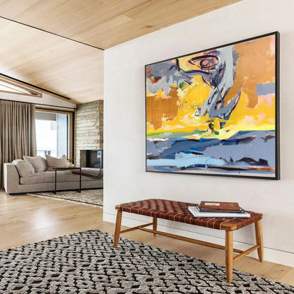 Big Size Multicolor Abstract Dynamic Energetic Art, Abstract Acrylic Painting WB189