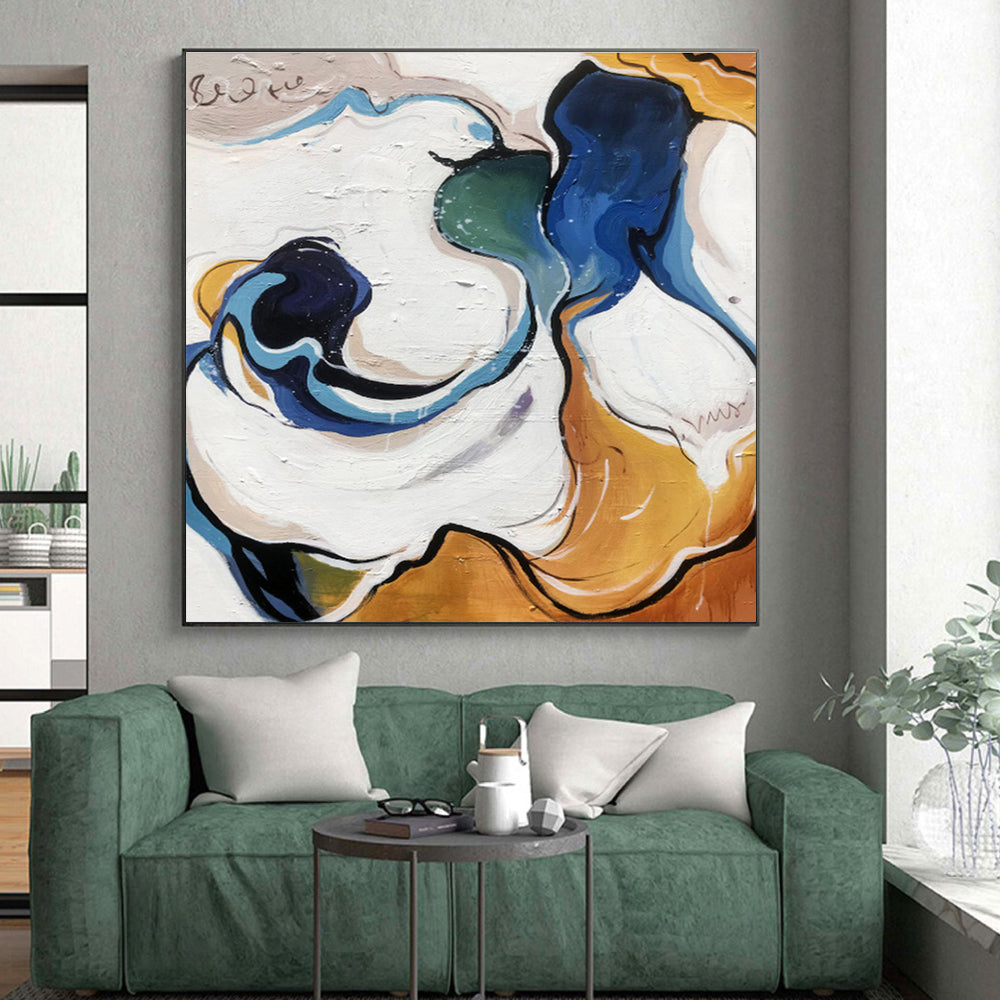 Unique Abstract Art Multicolor Flowing Shapes Abstract Art HS386