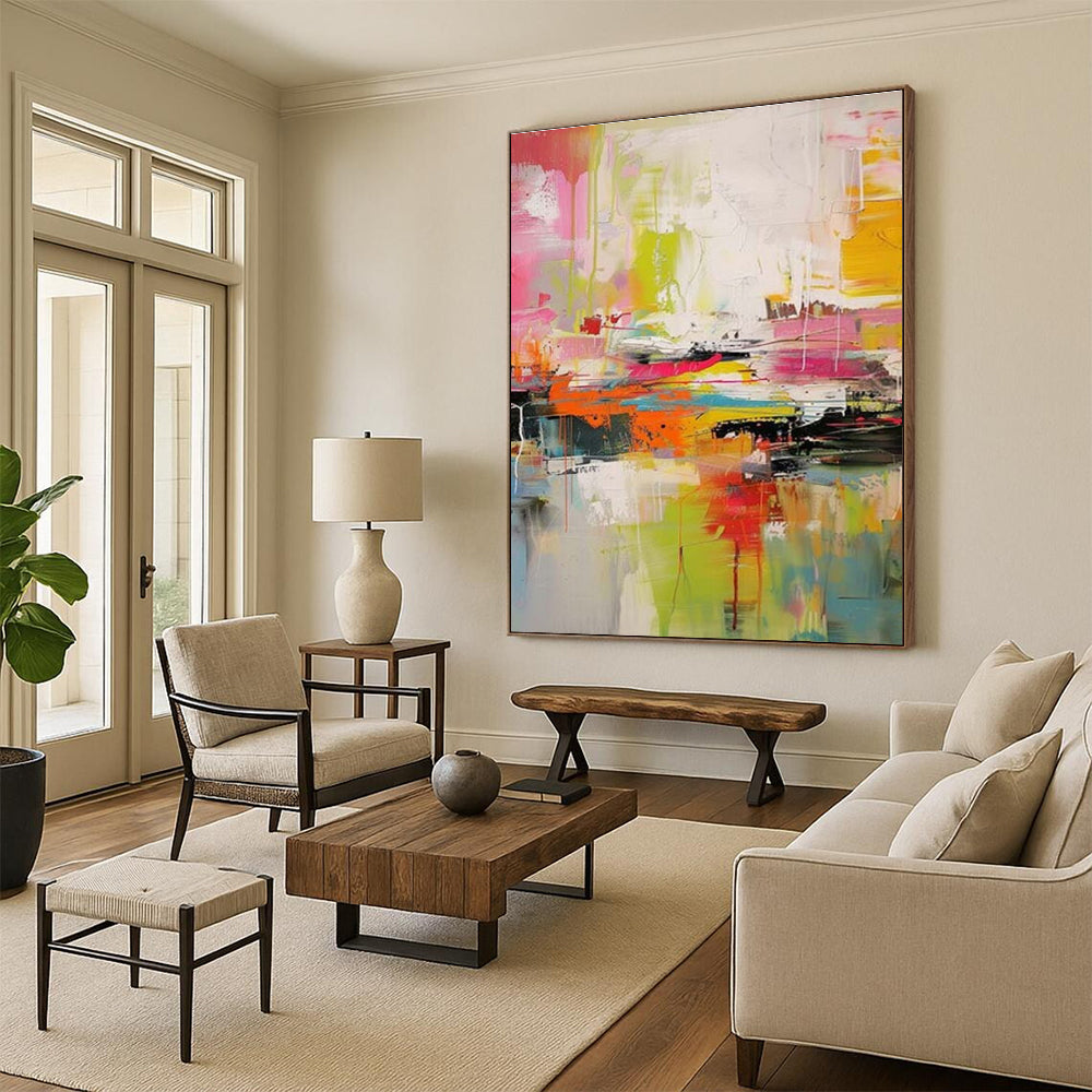 Multicolor Vibrant Abstract Expressionism Painting For Sale Online WS482