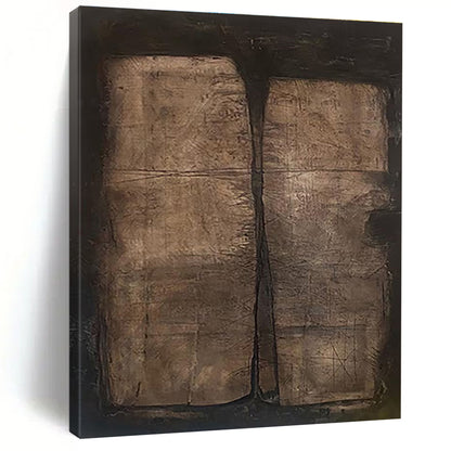 Hand-Painted Art with Brown, Beige and Black Colors, Textured Abstract Theme HS486