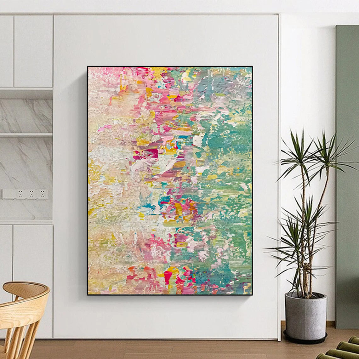 Unique Abstract Art Multicolor Textured Abstract Art HS727