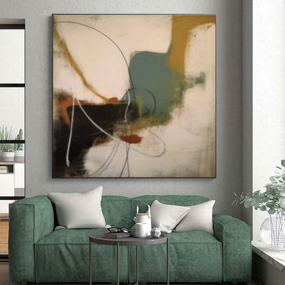 Hand-Painted Multicolor Gestural Abstract, Acrylic Modern Art Paintings HS266