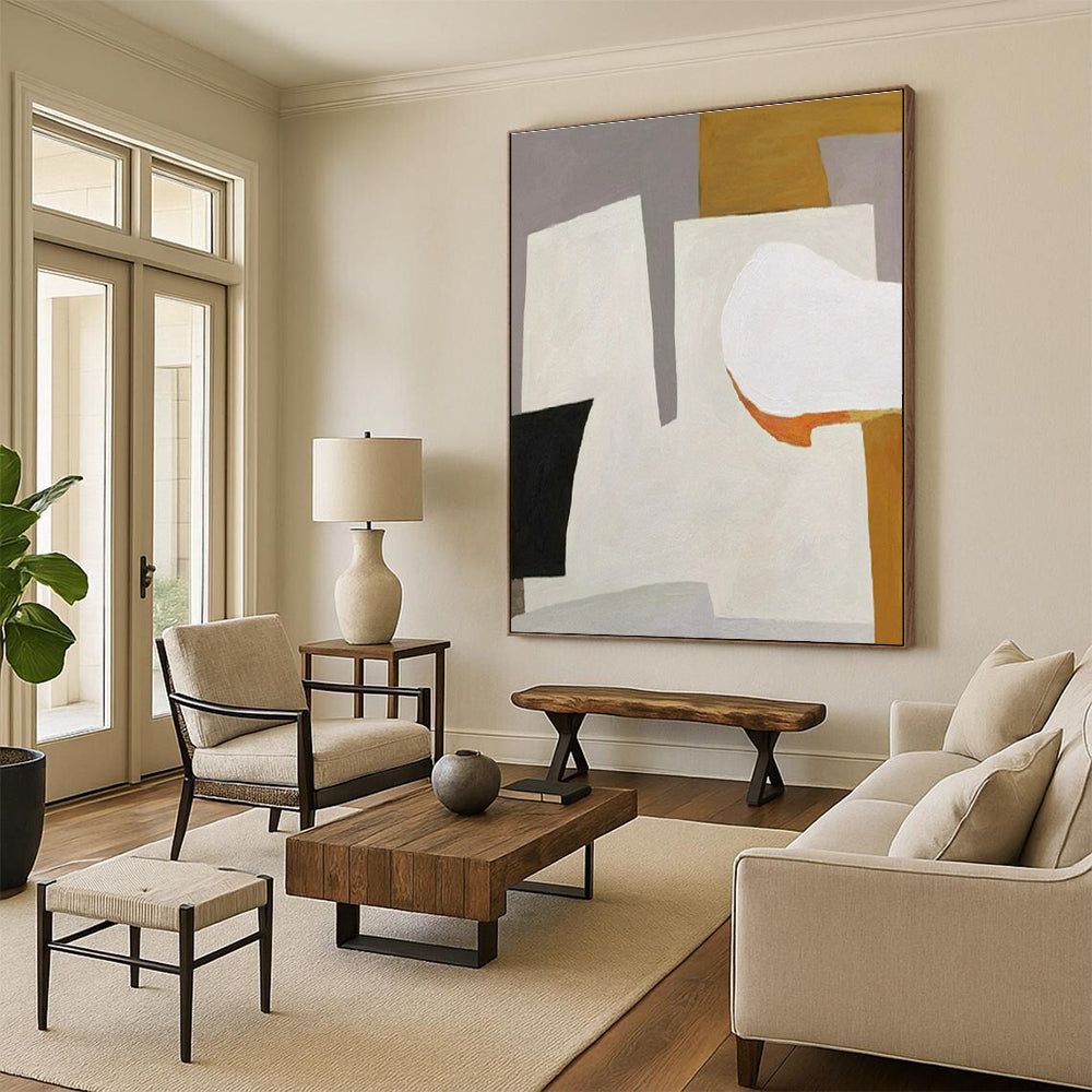 48x60 Geometric Shapes Abstract Art, Modern Art Acrylic HS547