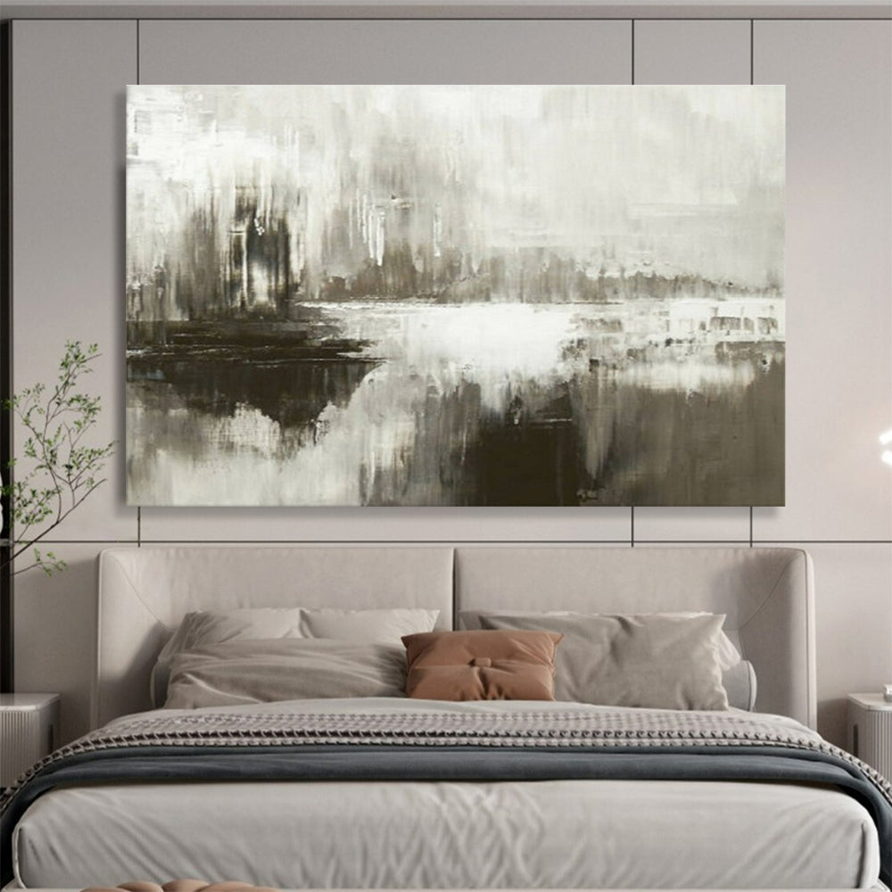 Gray, White Abstract Misty Landscape Art For Sale WB389