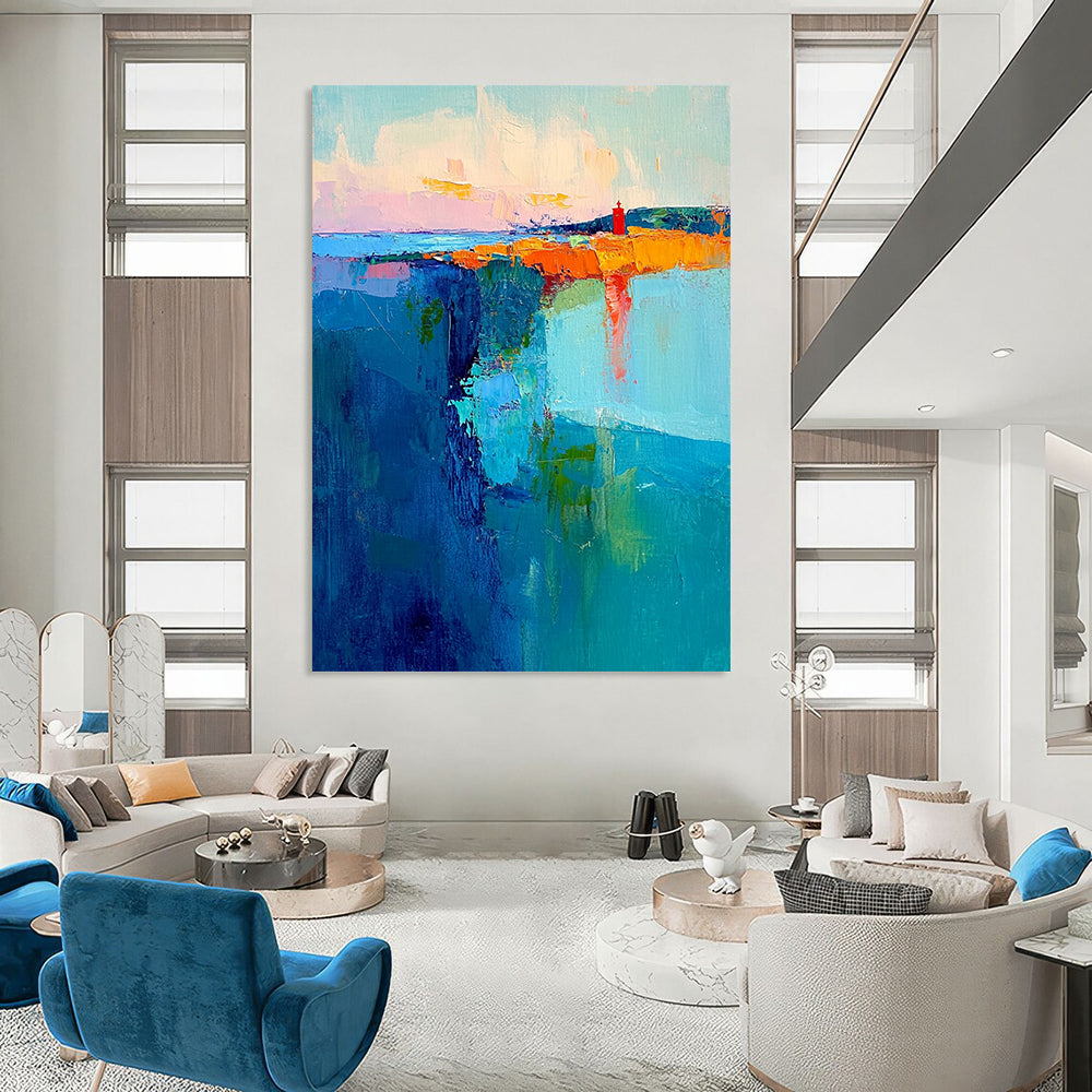 Multicolor Abstract Coastal Art For Living Room and Dining Room WS431