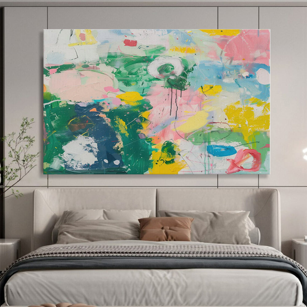 Oversized Canvas Art Multicolor Abstract Expressionist Painting WB109