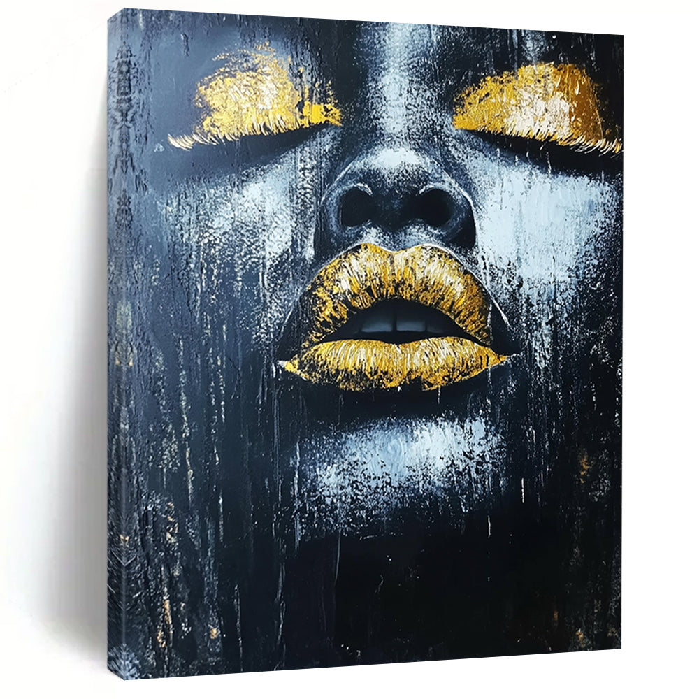 Black, Gold Abstract Figurative Art For Bedroom and Art Studio WS441