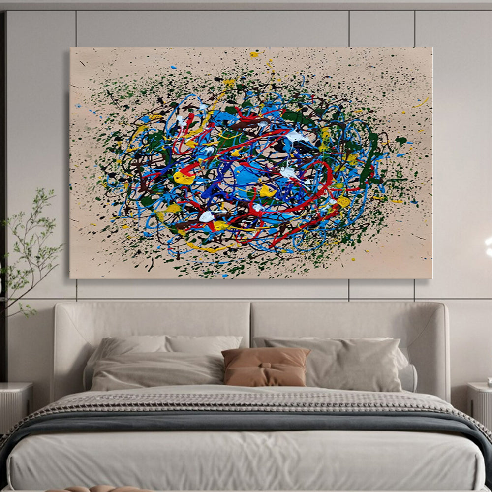 Large Size Multicolor Abstract Splatter Painting WB085
