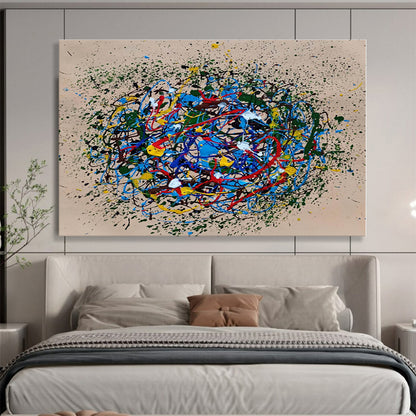 Large Size Multicolor Abstract Splatter Painting WB085