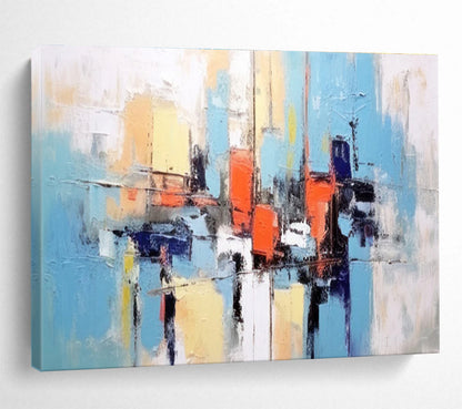 Oversized Canvas Art Multicolor Abstract Geometric Painting WB200