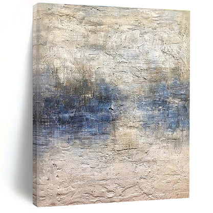 Unique Abstract Art Beige, Pink, and Blue Textured Abstract Art HS628