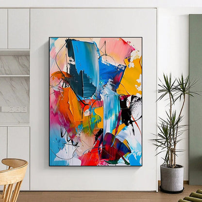 Oversized Abstract Wall Art Colorful Expressive Abstract Art, Acrylic Modern Art Paintings HS558