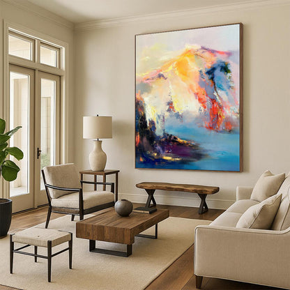 Multicolor Abstract Landscape Art For Living Room and Art Studio WS421