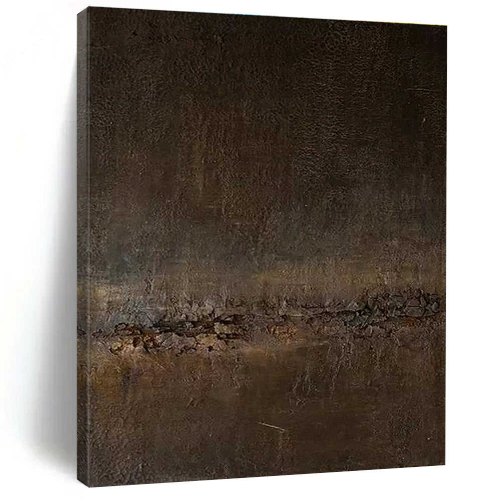 Handmade Art Brown Textured Abstract, Minimalist Canvas Art HS314