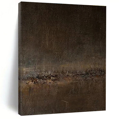 Handmade Art Brown Textured Abstract, Minimalist Canvas Art HS314