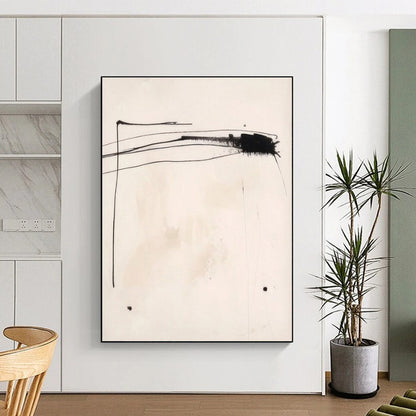 Minimalist Canvas Art Black and White Linear Abstract Art HS663