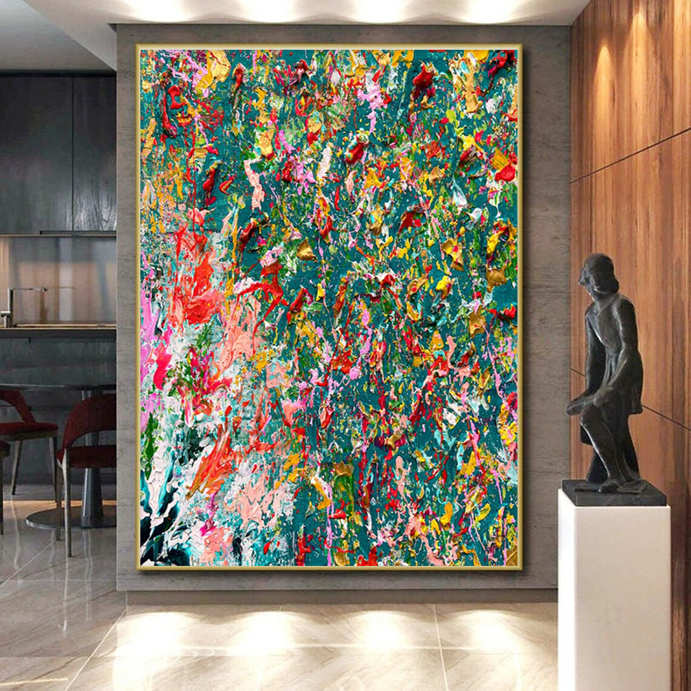 Cool Abstract Paintings Multicolor Dynamic Floral Abstract Art HS723