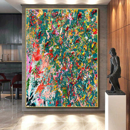 Cool Abstract Paintings Multicolor Dynamic Floral Abstract Art HS723