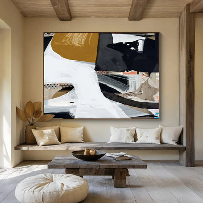 Oversized Canvas Art Multicolor Abstract Collage Painting WB216