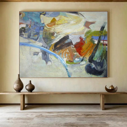 Huge Size Multicolor Abstract Expressionist Painting WB147