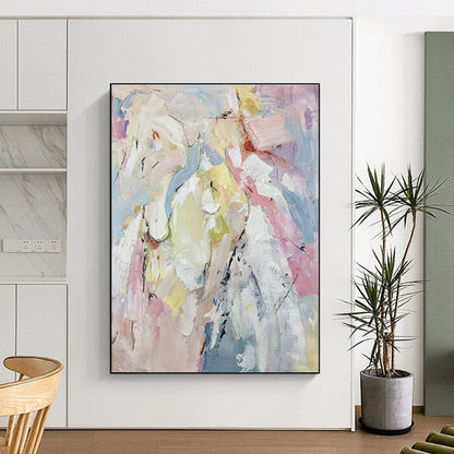 Unique Abstract Art Multicolor Gestural Abstract, Large Contemporary Wall Art HS420