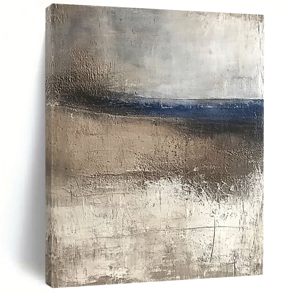 Modern Art Absract Gray and Brown Abstract Textured Landscape Painting For Sale HS120