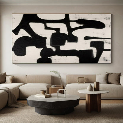 Cool Abstract Paintings Black and White Geometric Abstract Art HS665