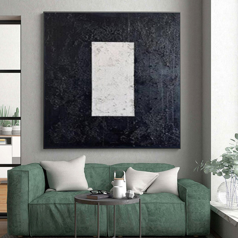 Minimalist Canvas Art Black and White Geometric Abstract Art HS671