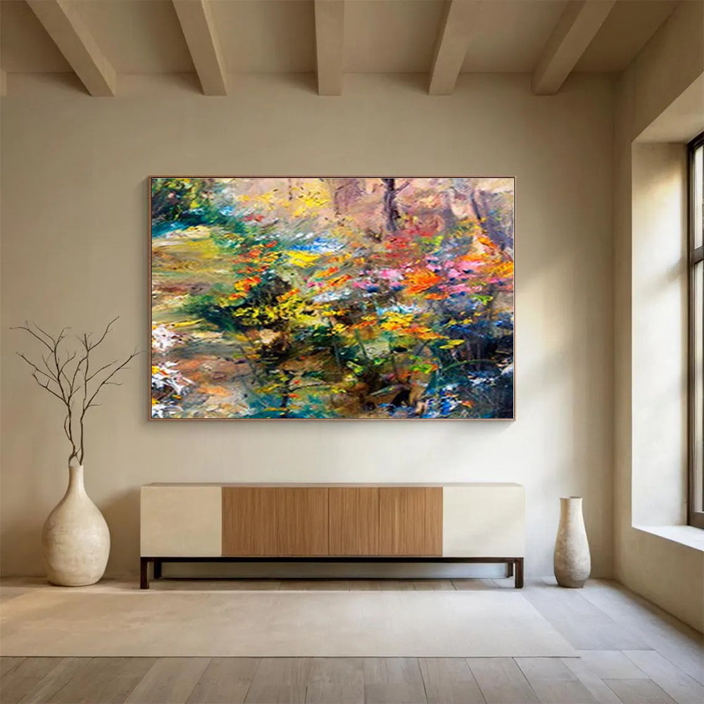 Huge Size Multicolor Floral Abstract Landscape Painting WB093