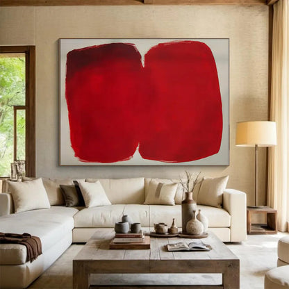 Minimalist Canvas Art Red Minimalist Abstract Painting HS602