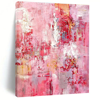 Hand Painted Art Pink Textured Abstract, Acrylic Modern Art Paintings HS345