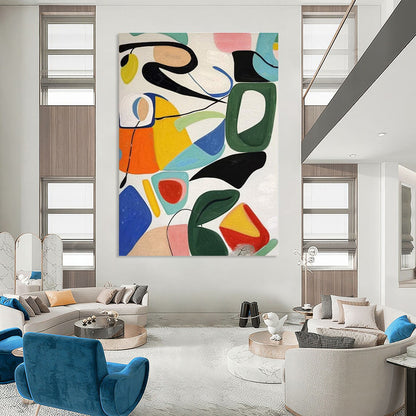 Multicolor Geometric Shapes Abstract Painting For Sale Online WS475