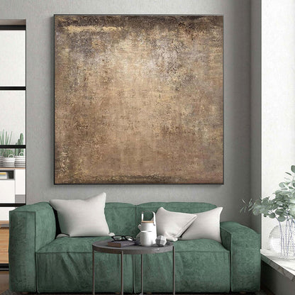 Hand-Painted Large Size Acrylic Modern Art Paintings with Beige, Brown, Gray Textured Surfaces - Large Contemporary Wall Art HS533