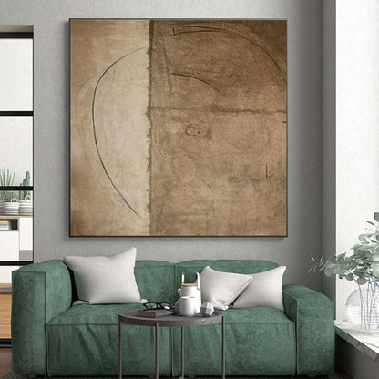 Monochromatic Minimalist Line Abstract Drawing HS563