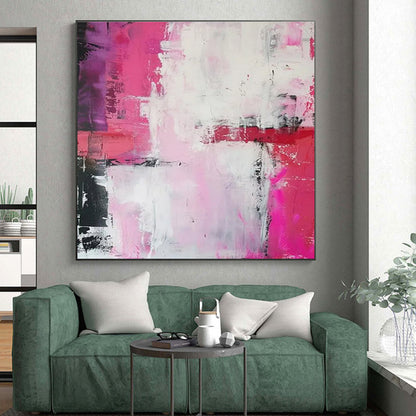 Pink and Red Abstract Art with Bold Textures HS589